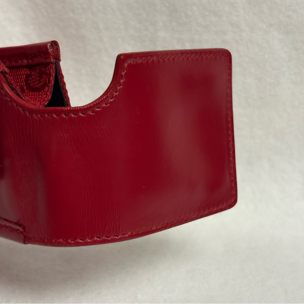 VTG GUCCI Red Belt Pouch Case GG Print Clip Old Cell Phone Pouch - Picture 12 of 15